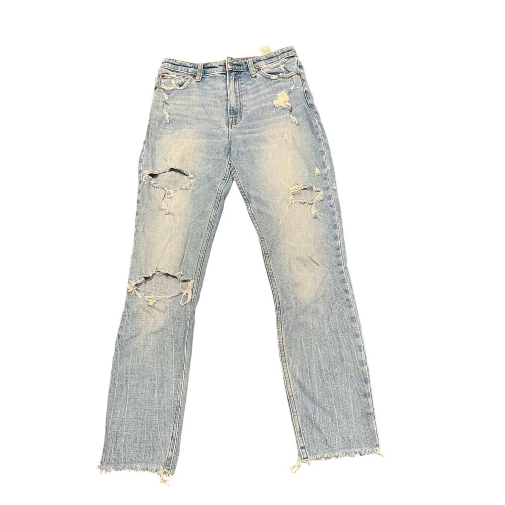 Abercrombie & Fitch Women's Simone High Rise Slim Distressed Blue Jeans SZ 27/4R